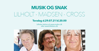 Lars Lilholt, Johnny Madsen og Billy Cross optræder med MUSIK & SNAK på Realen.